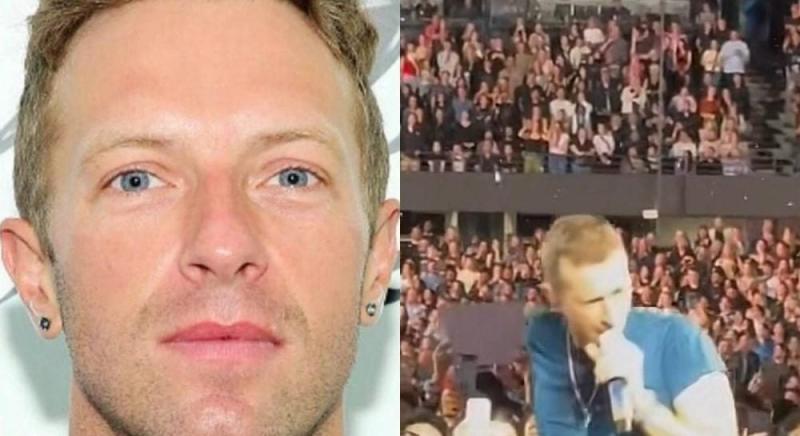 Лідер групи Coldplay несподівано звалився під сцену під час їхнього концерту (відео)